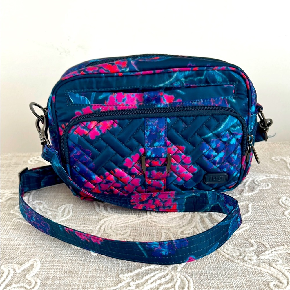 Lug EUC Carousel Convertible Blue Multi Color Crossbody/belt bag